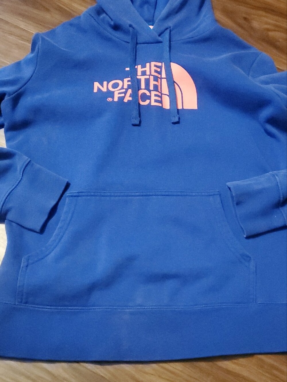 The North Face Royal Blue Hoodie with Pink Logo - Picture 4 of 7